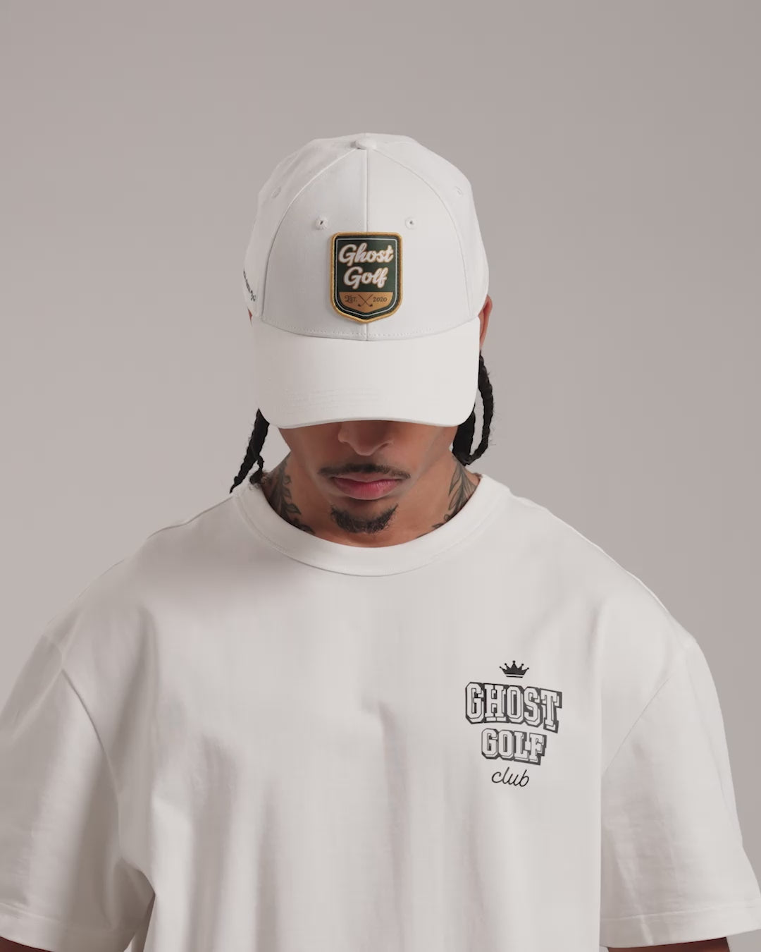 Male model showcasing Patrons Heritage Hat #color_cream-white