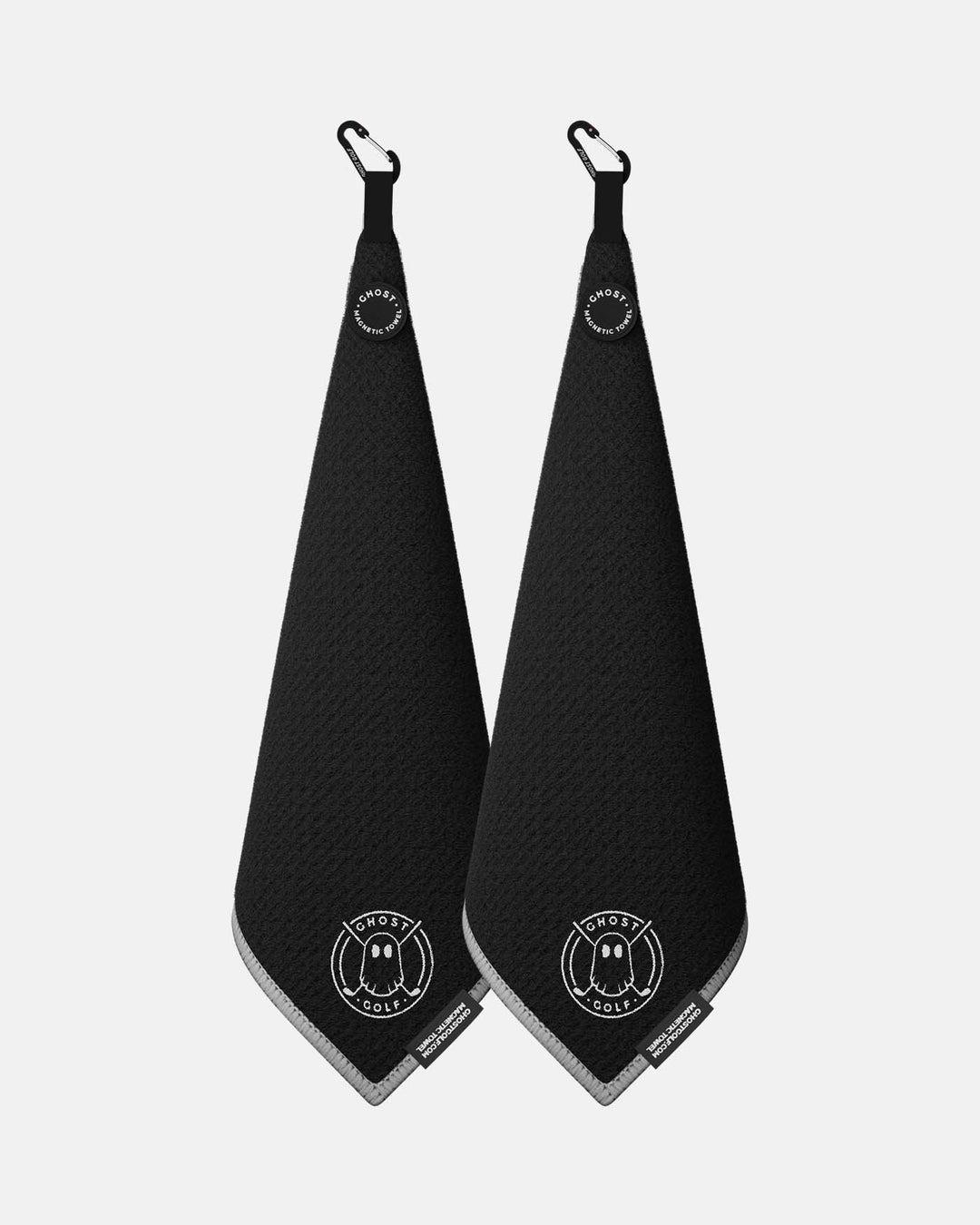 2 Greenside towels with Magnet Patch and Carabiner. Color Black