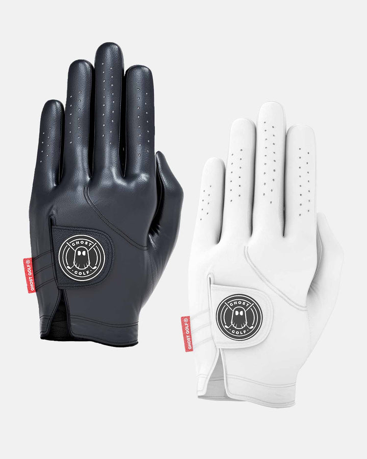 Ghost Golf AAA Cabretta Golf Glove 2 pack Color White and Black