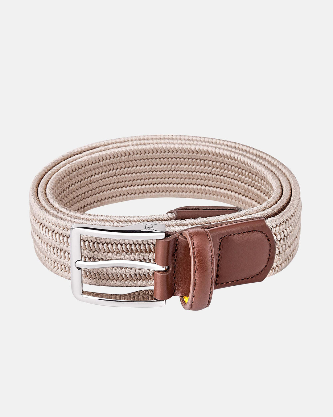 Ghost Golf Sam Belt Khaki Belt with Silver Buckle and Tan Brown Leather Tail